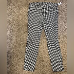 Old Navy Black & White Houndstooth High-Rise Pants